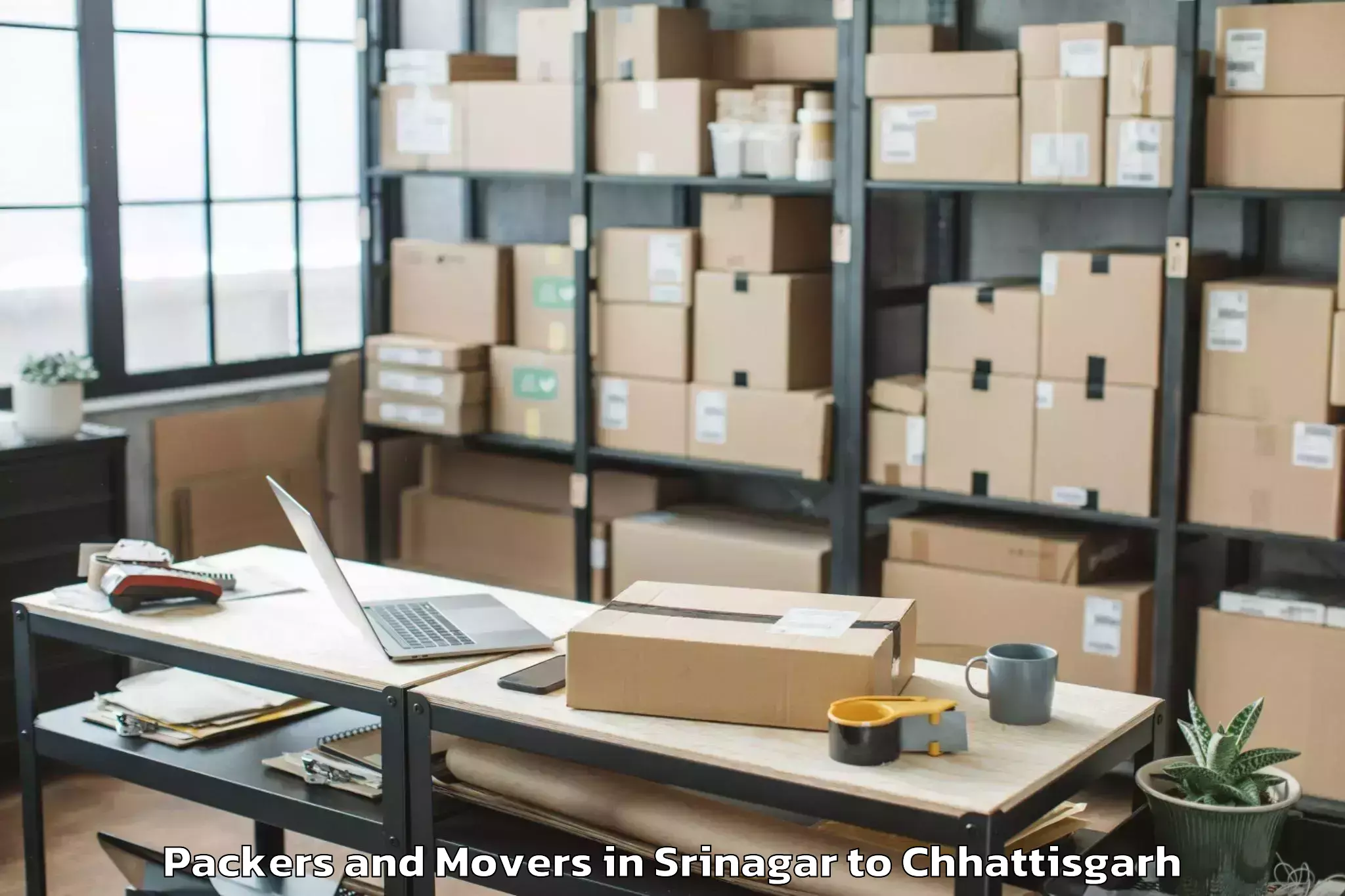 Professional Srinagar to Tamnar Packers And Movers